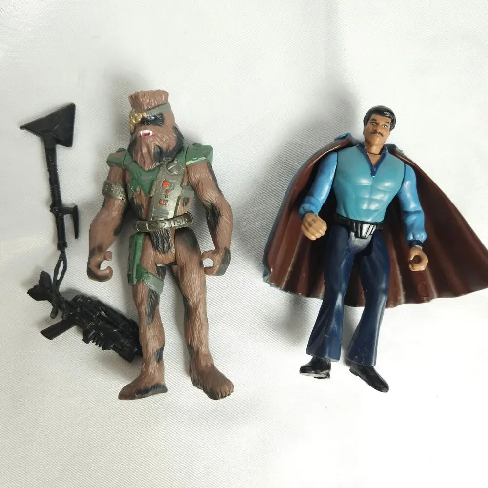 Vintage 90s Kenner Star Wars Chewbacca Lando Action Figures Lot‎ of 2